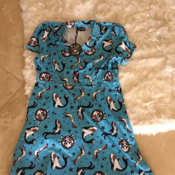 sourpuss Dresses & Skirts - Sourpuss shark dress XXL New